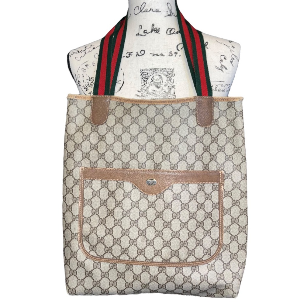 GUCCI Vintage Authentic GG Supreme Web Tote Bag